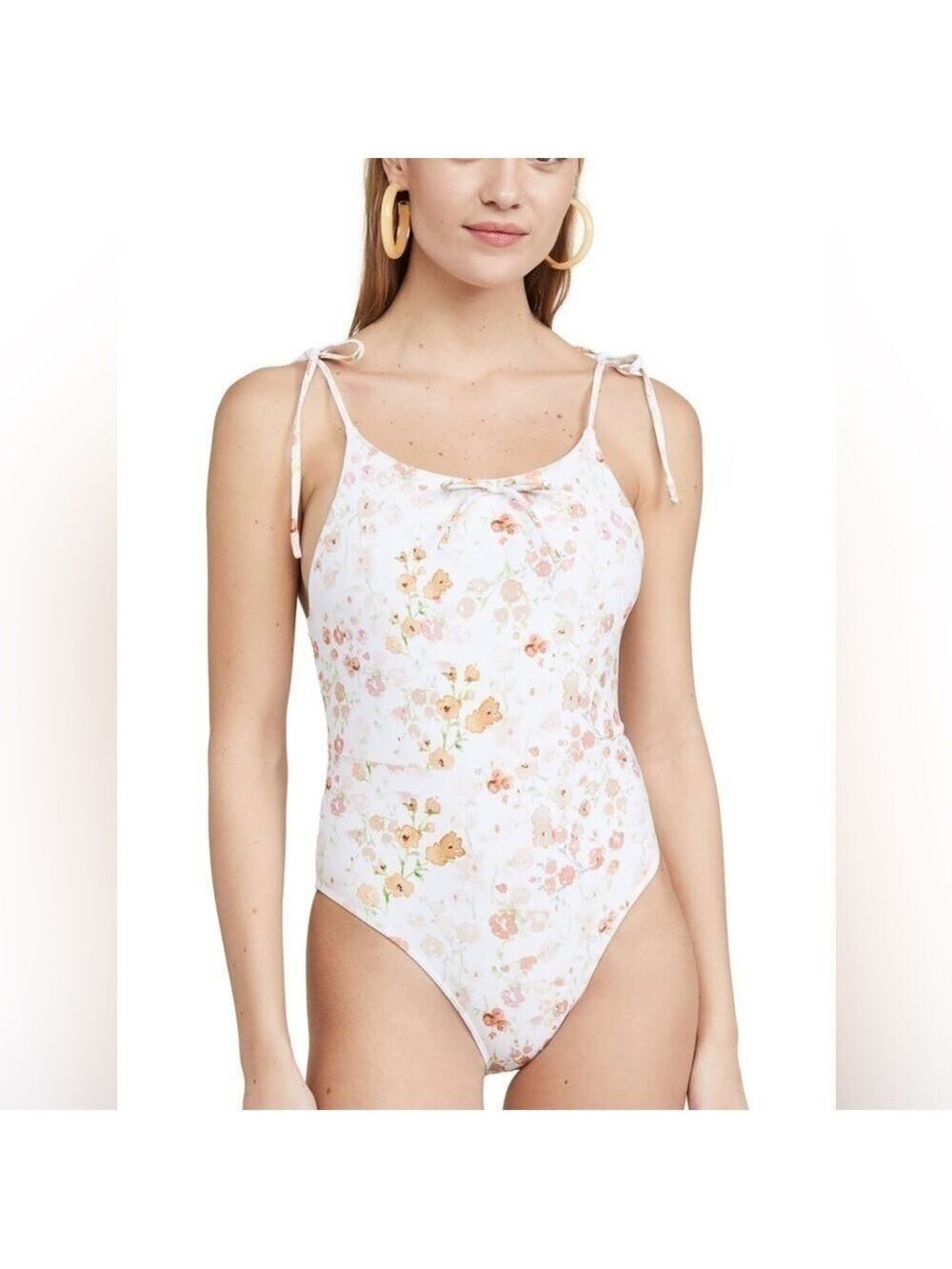 Charlie Holiday Oahu one piece pants floral tie strap bathing suit nwt small